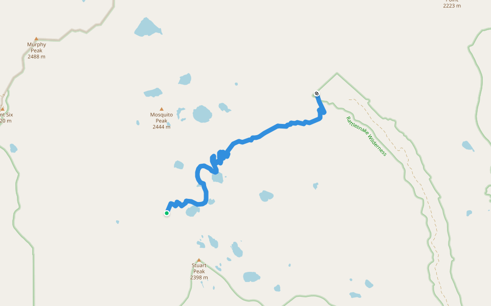 Carter Lake Trail walking route map in Arlee