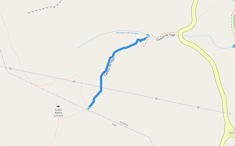 Camino de Toga walking route map in Toga