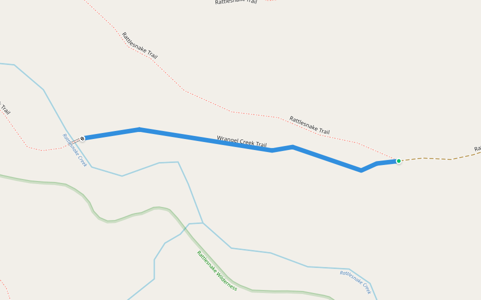 Wrangel Creek Trail walking route map in Arlee