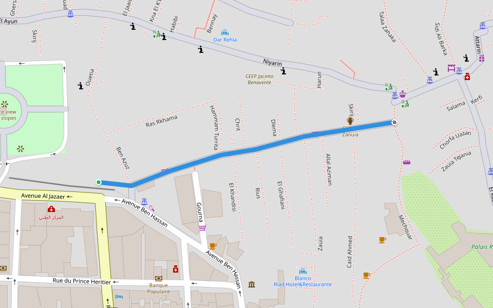 Trankat/Abdelatif El Medouri walking route map in Tétouan