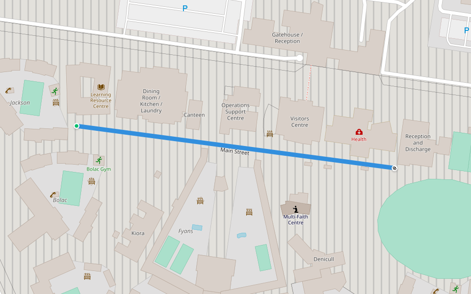 Main Street walking route map in Ararat