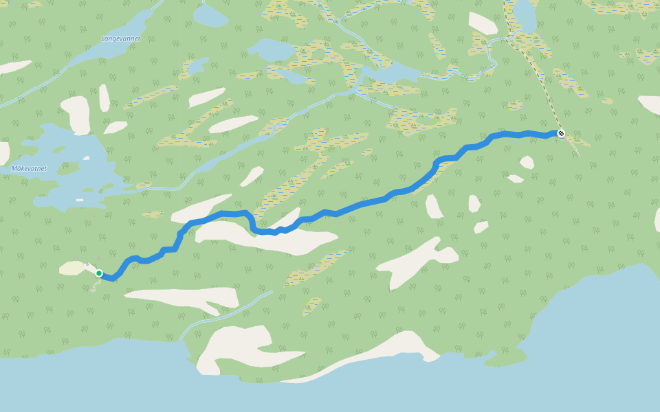 Skreliveien walking route map in Årnes