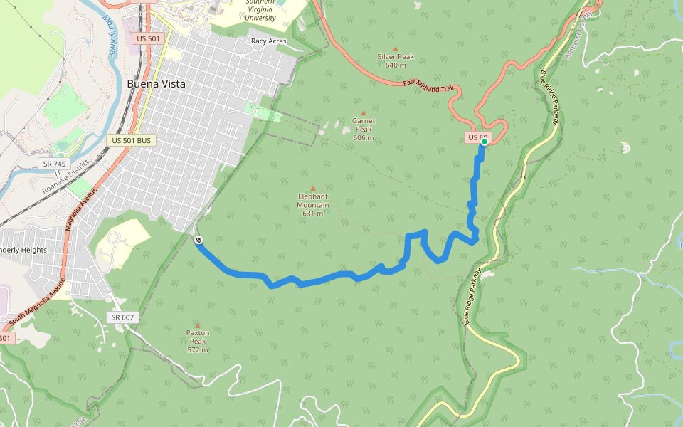 Reservoir Hollow Trail walking route map in Buena Vista
