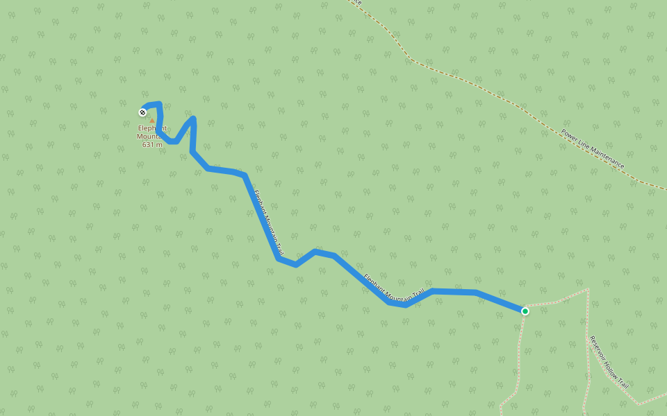 Elephant Mountain Trail walking route map in Amherst