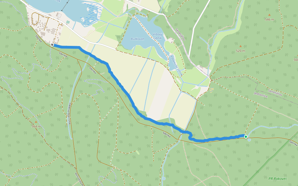 Singletrail Moravský Kras - Pod cestou walking route map in Jedovnice