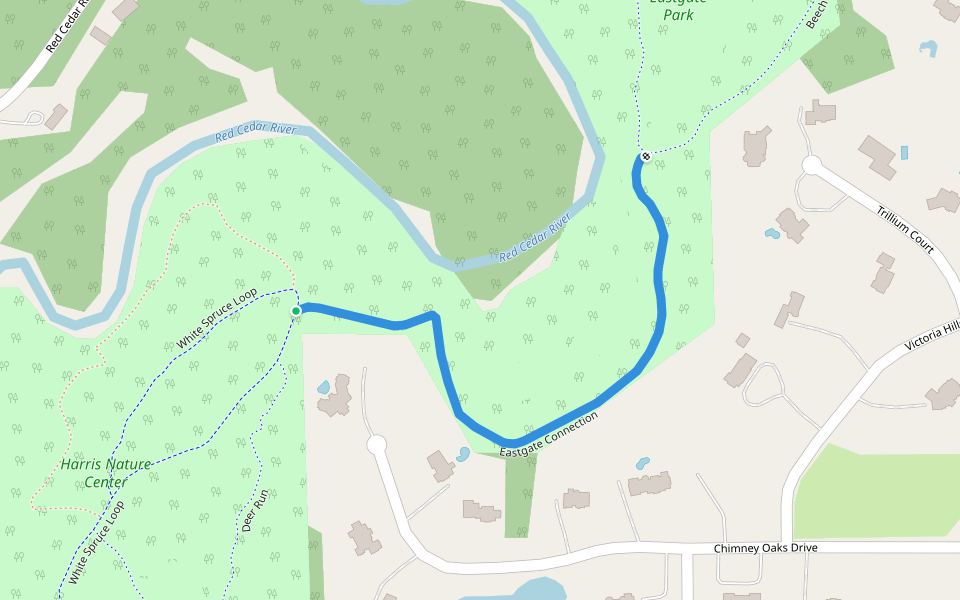 Eastgate Connection walking route map in Okemos