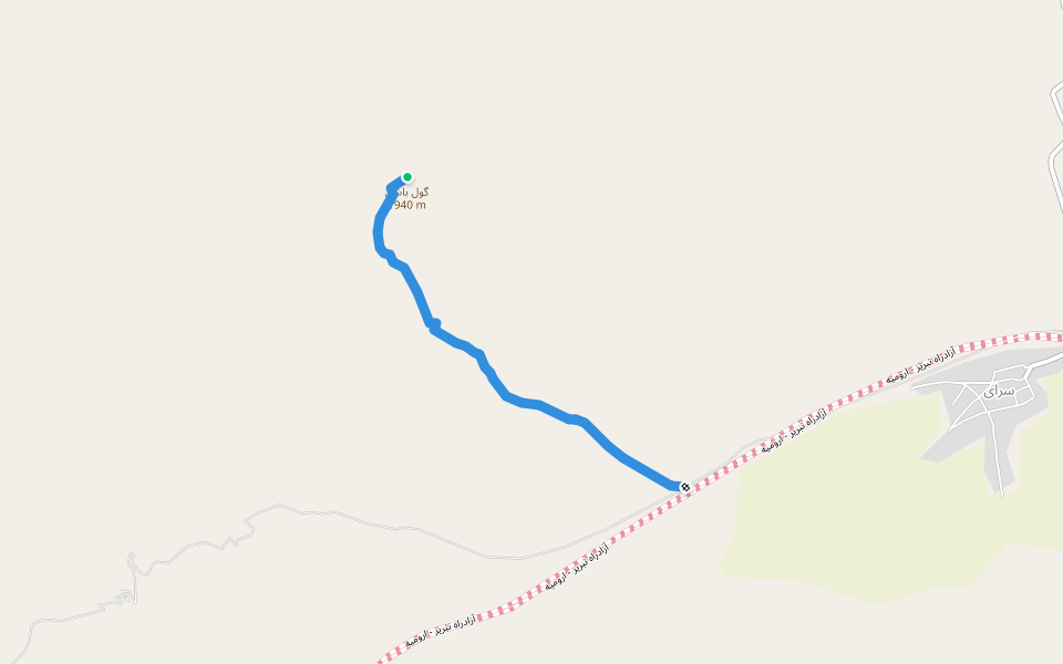 مسیر گول باشی walking route map in Saray Deh