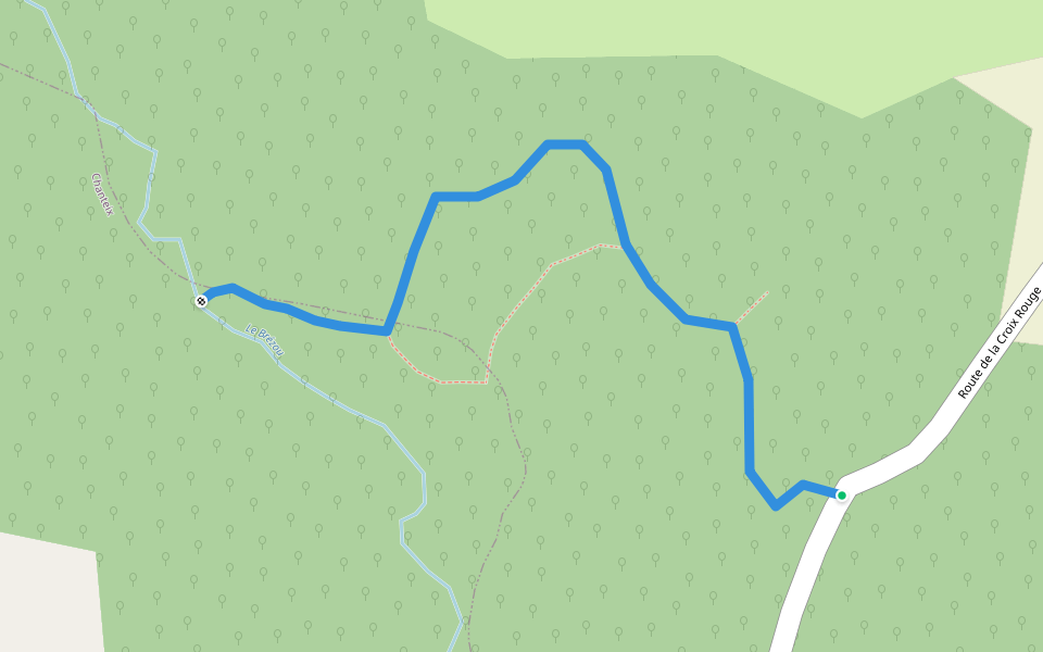 Chemin d'Interprétation du Marais du Brézou walking route map in Lagraulière