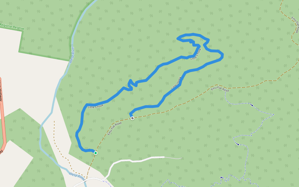 Little Chook walking route map in Weldborough
