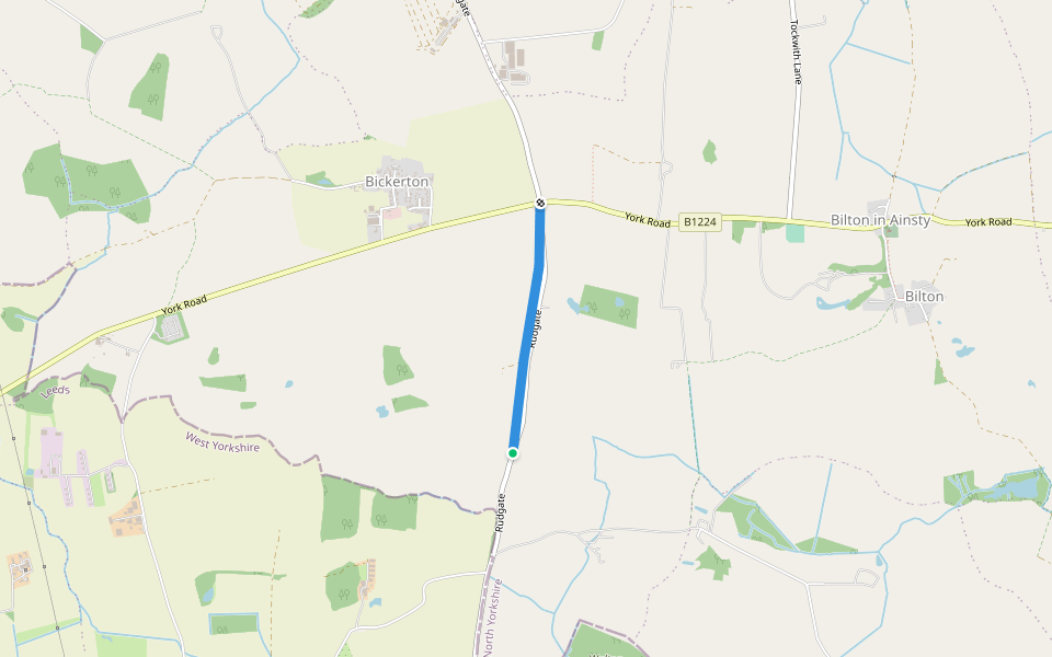 Roman Road RR280 Rudgate walking route map in Bilton-in-Ainsty