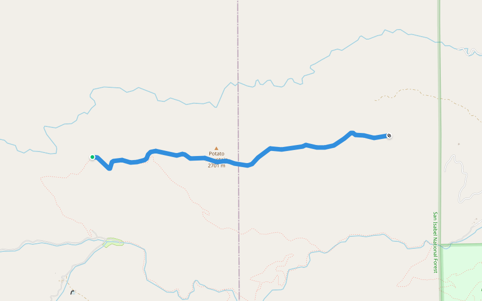 Second Mace Trail #1322 walking route map in Beulah Valley