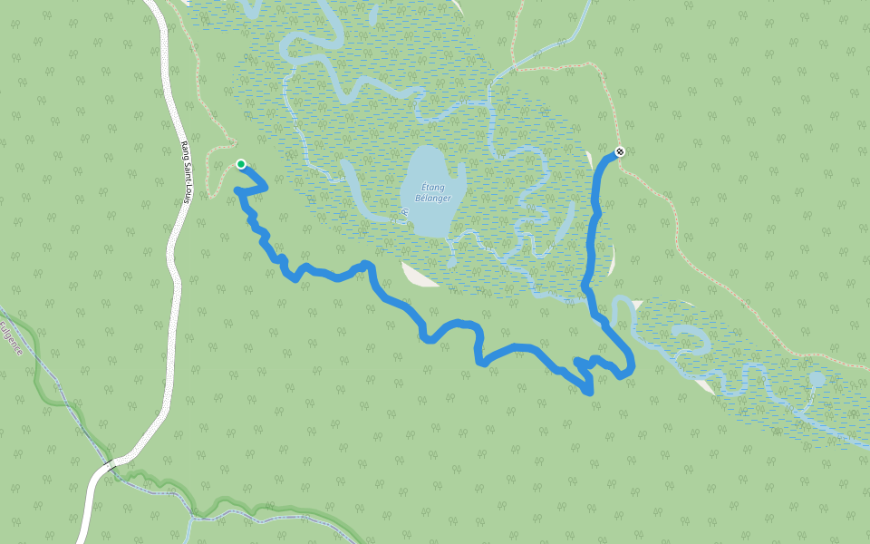 Sentier Mirador (Hiver seulement) walking route map in Saint-Fulgence