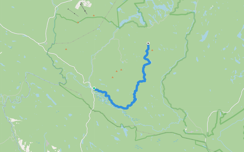 Sentier l'Hibernal (hiver seulement) walking route map in Saint-Fulgence