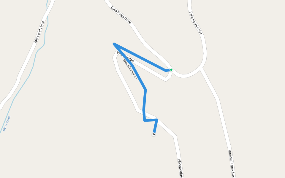 Woodbridge Dr walking route map in Tuckasegee