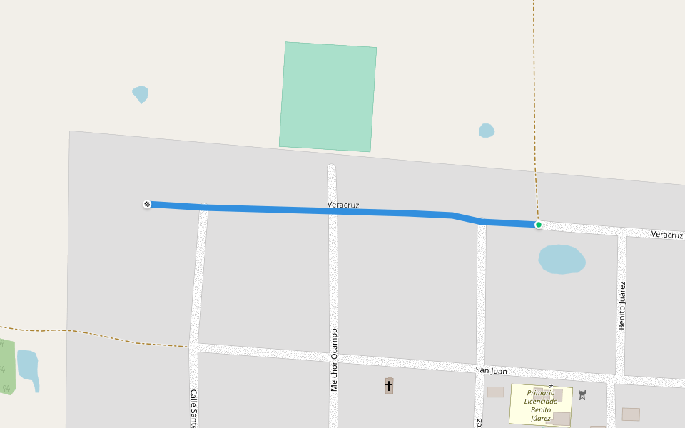 Veracruz walking route map in Jolochero