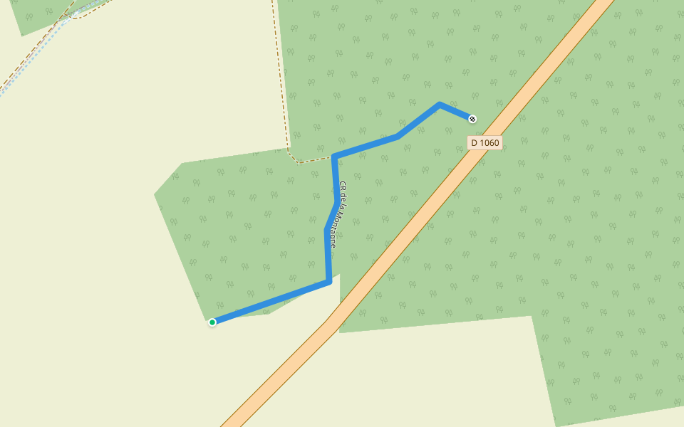 CR de la Montagne walking route map in Subligny