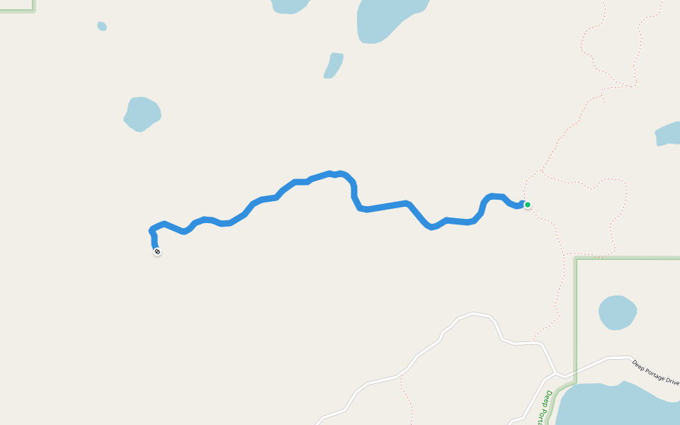 Deep Portage Conservation Area walking route map in Backus