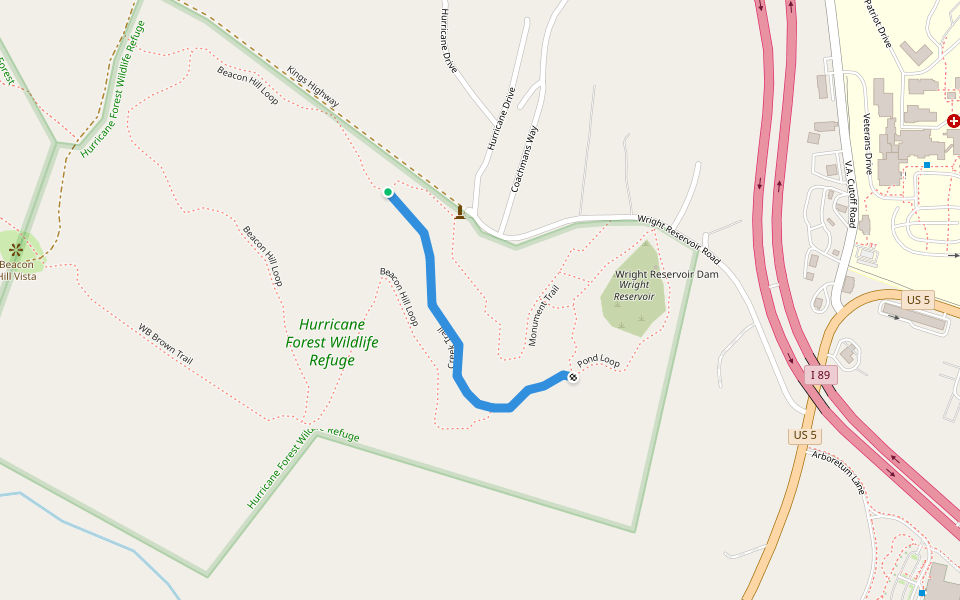 Creek Trail walking route map in Hartford