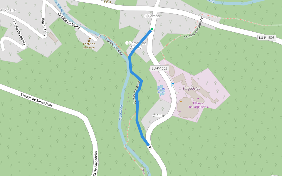 Camiño do Rato walking route map in Cervo