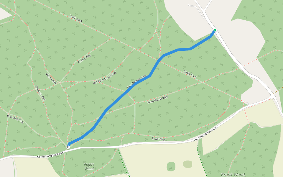 Penn Bottom Path walking route map in Penn