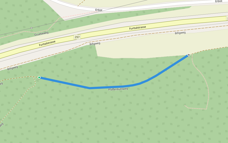 Pfaffenbühlweg walking route map in Würenlos