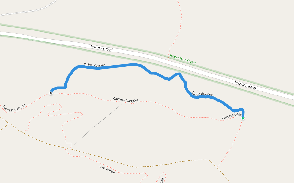 Ridge Runner walking route map in Sutton