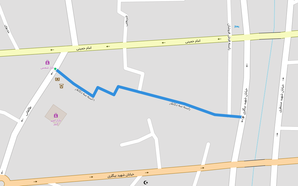 راسته سه دکانلار walking route map in Ahar