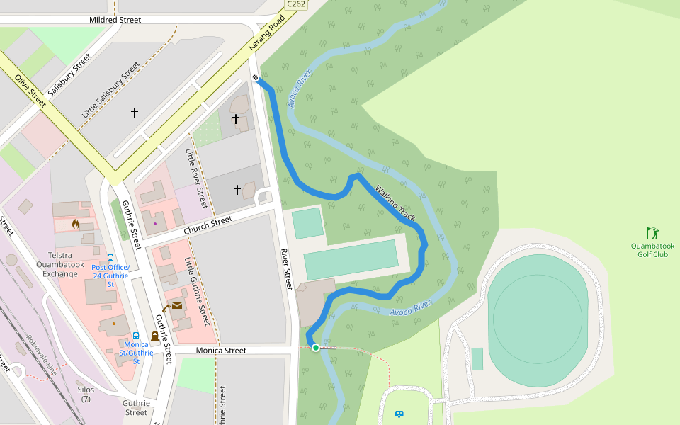 Walking Track walking route map in Quambatook