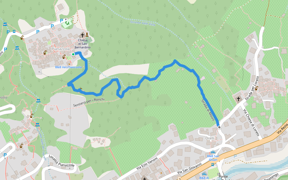 Stràda di Mòort walking route map in Pianazzola