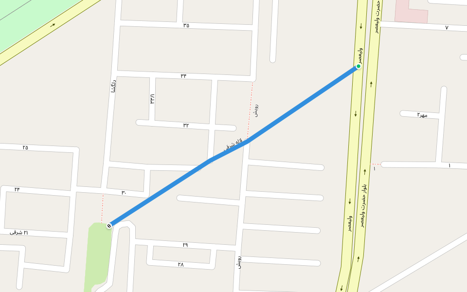 لاله شرقی walking route map in Eslamshahr