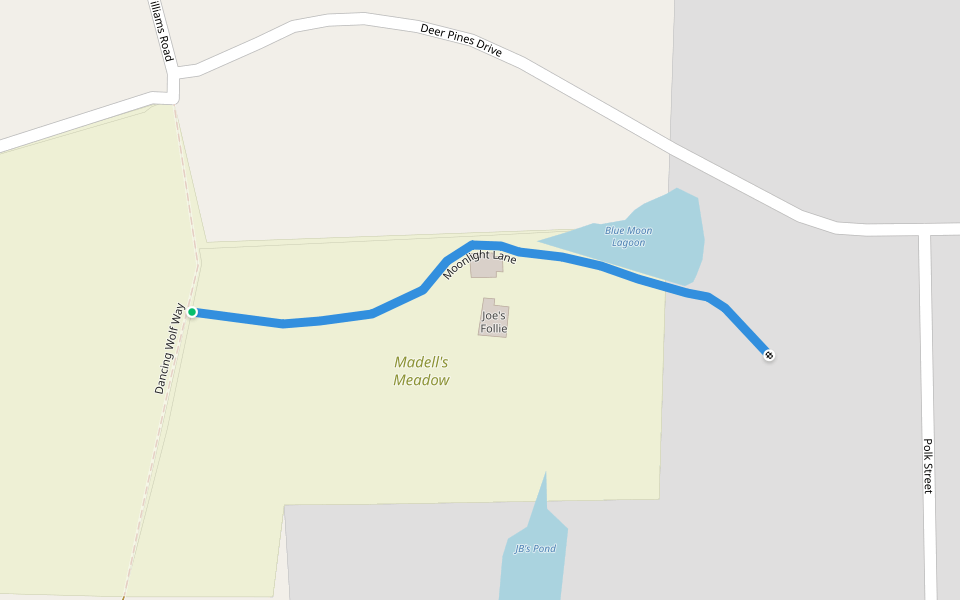 Moonlight Lane walking route map in Cut and Shoot