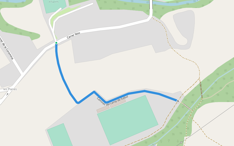 Caminet del camp de futbol walking route map in Santa Eulàlia de Riuprimer