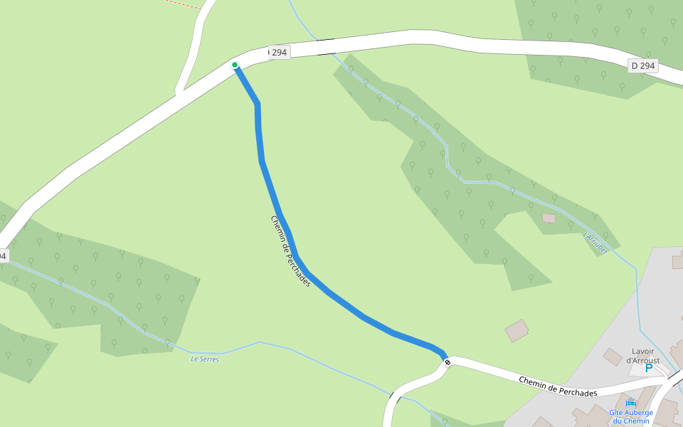 Chemin de Perchades walking route map in Bilhères