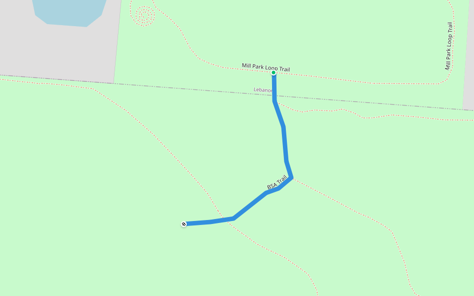BSA Trail walking route map in Lebanon