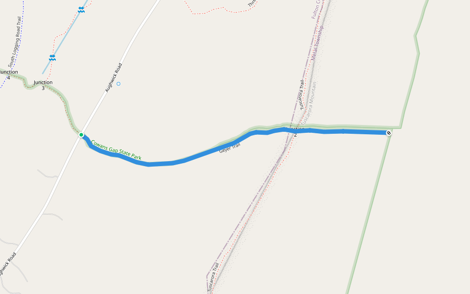 Geyer Trail walking route map in McConnellsburg