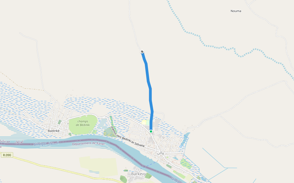 sortie vers boguel walking route map in Toutel