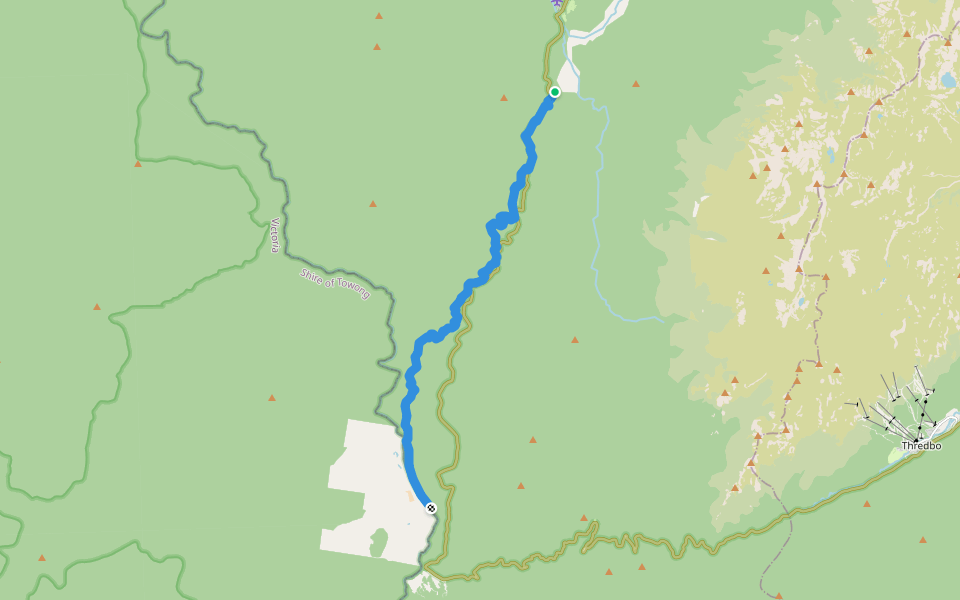 Bientennial National Trail walking route map in Kosciuszko