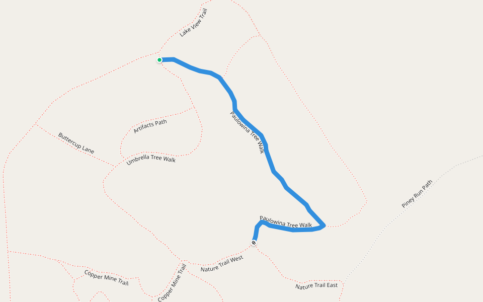 Paulowina Tree Walk walking route map in Sykesville