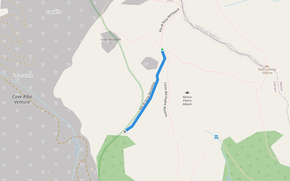 Verzolina walking route map in Colonnata