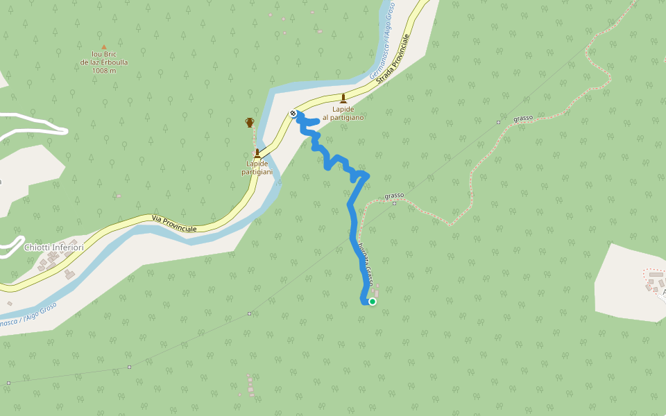 borgata Grasso walking route map in Grasso