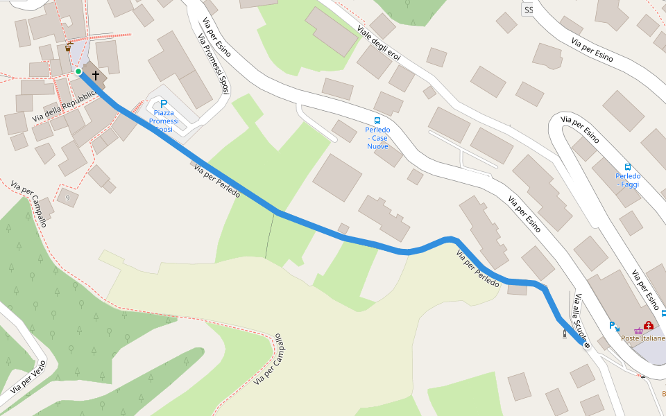 Via per Perledo walking route map in Perledo