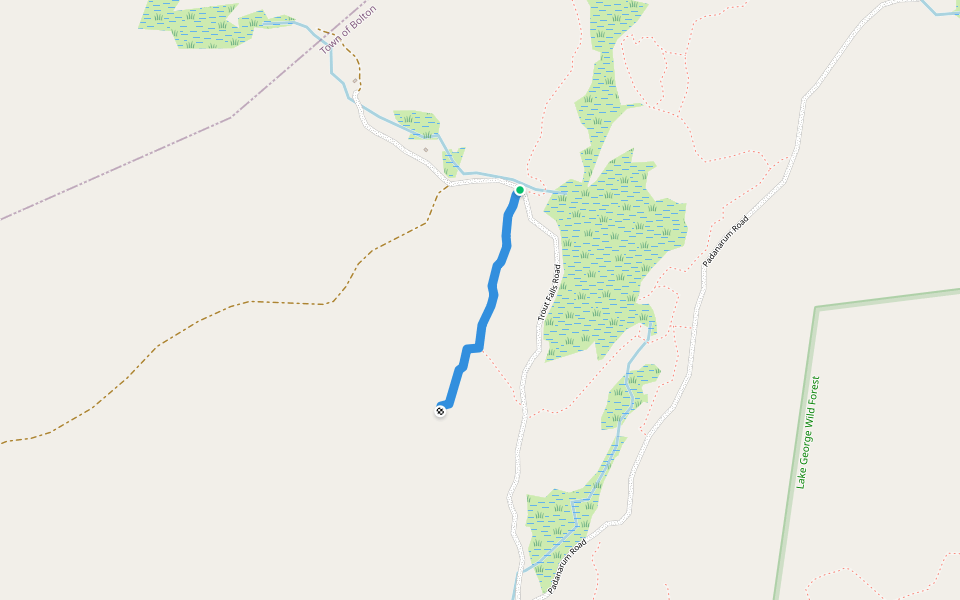 Ed's Red Stripe Trail walking route map in Bolton Landing