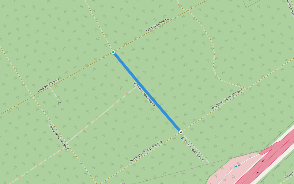 Schneise Nummer 6 walking route map in Raunheim