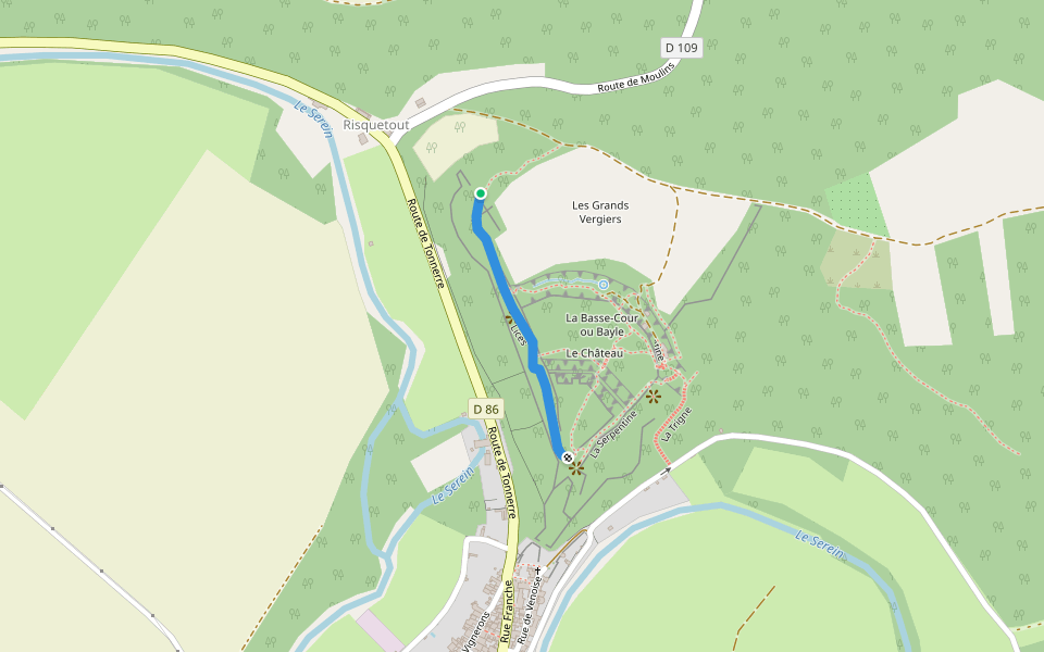 Lices walking route map in Noyers