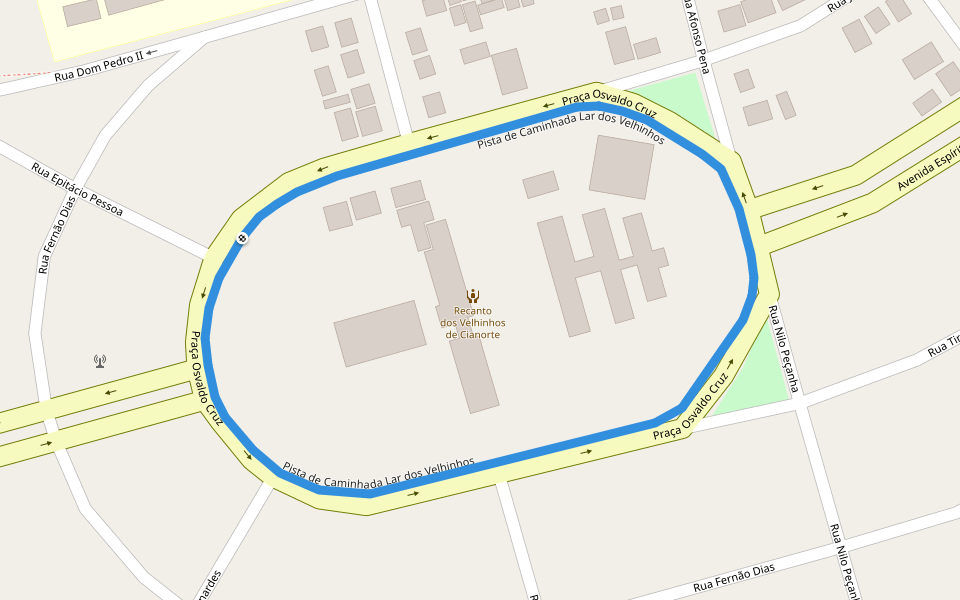 pista de caminhada lar dos velhinhos walking route map in Cianorte