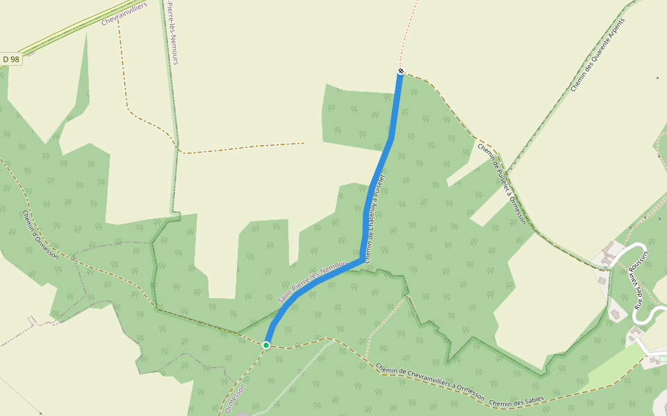 Chemin de Châtenoy à Puiselet walking route map in Ormesson