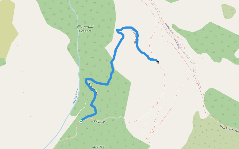 Fitzgerald Track walking route map in Little River