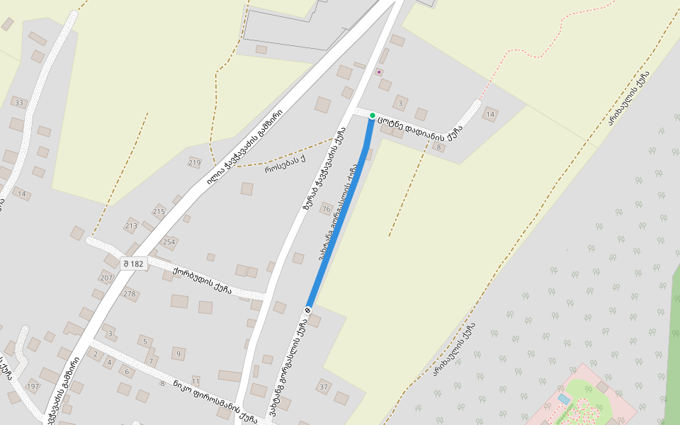 ვახტანგ გორგასლის ქუჩა walking route map in Kvareli