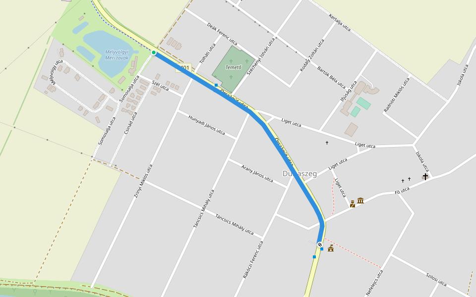 EuroVelo6 walking route map in Dunaszeg