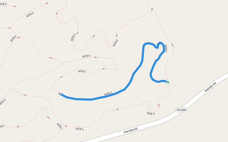 MTB 5 walking route map in Manatí